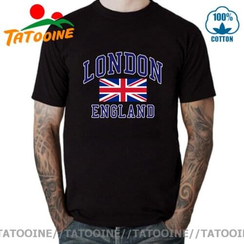 I Love London England Flag Union Jack T Shirt Novelty Souvenir Birthday Gift Mens Short Sleeve O Neck Cotton T-Shirt Summer Tops