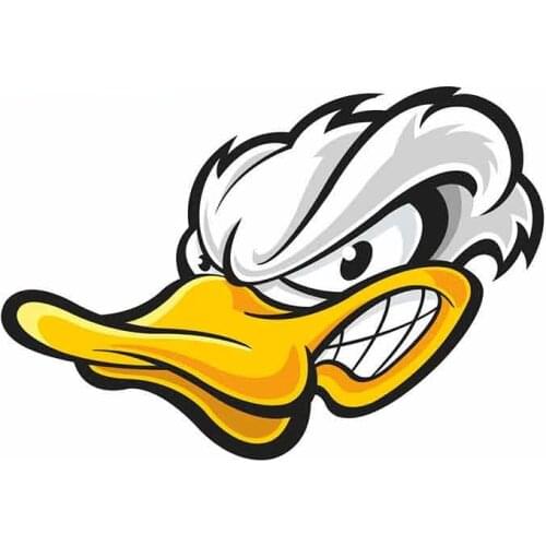Angry White Duck Head Cartoon Funny Car Stickers RV VAN 3D DIY Fine Decal Bumper Trunk Truck Cover Scratches Waterproof Graphics