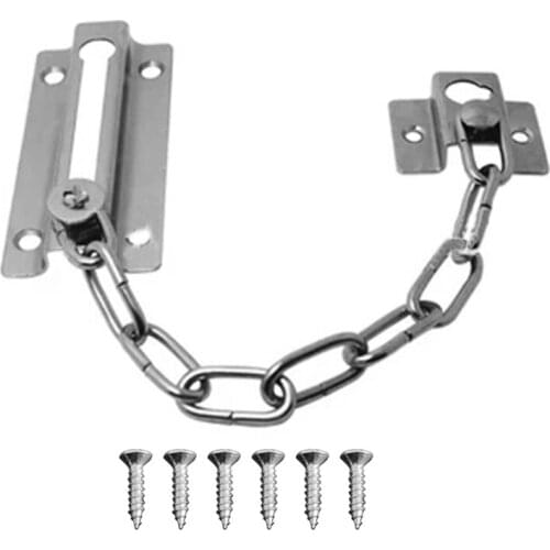1PC Door Chain Lock Stainless Steel Hotel Home Door Cabinet Anti-theft Chain Lock Thickened Iron Hanging Chain Lock