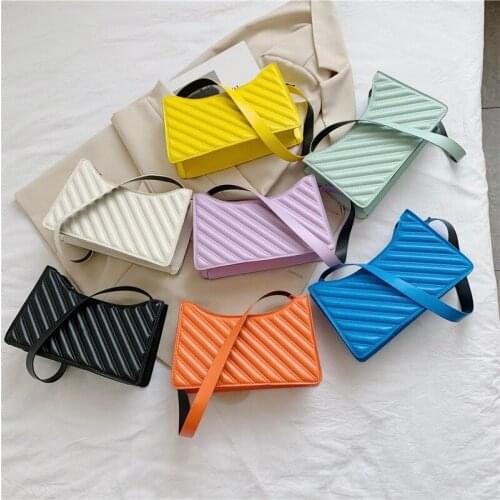 Summer Fashion PU Leather Handbag Women Shoulder Top-handle Bag Hobo Vintage Plaid Pattern Purse Street Travel Totes 2021