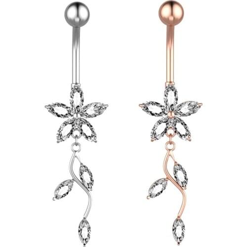 Women Jewelry Long Dangled Female Body Piercings Rings Stainless Steel Jewelry Accessories Sexy Fine Woman Belly Button Piercing