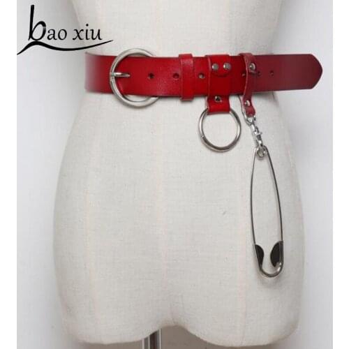 2019 New Fashion Punk Belt female big metal pin buckle jeans wild belts for women Street casual Pants belt Straps Accessory