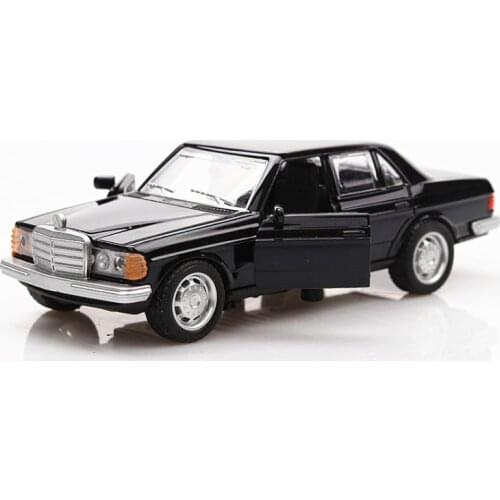 1/36 E-class W123 Classical Car Retro Autos Pull Back Function Model 2 Doors Opened Simulation Kids Toys With Original Box