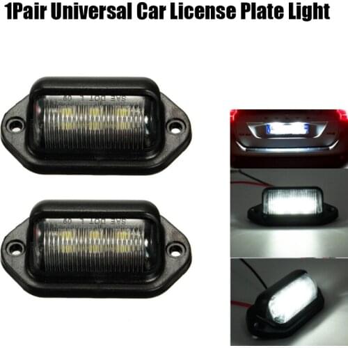 1Pair 12V 6 LED Universal Car License Plate Light Bulbs Number Plate Lamp Signal Indicator For Vans Trailers Trucks Lorries