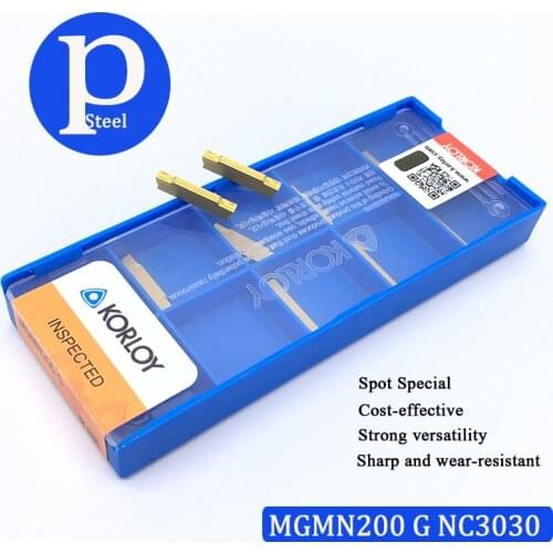 10Pcs 100% Original Lathe Tool MGMN200 G NC3030 Slotted Carbide Blade CNC Metal Turning Tools MGMN 200 For Steel Slotting Tool