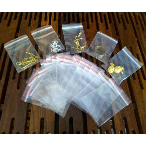 100pcs Small Zip Lock Plastic Bags Reclosable Transparent Gift Jewelry Packaging Bags Clear Ziplock Bag Cellophane OPP Poly Bag