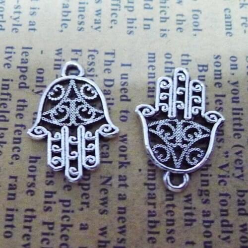 12pcs Charms Hamsa Palm Protection 20*15mm Antique Making Pendant Fit,vintage Tibetan Silver,diy Bracelet Necklace