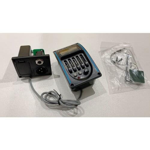 2 sets/lot free shipping LC-5 5 Bands Acoustic Guitar Pickup EQ Preamp LCD Tuner Piezo Pickup Equalizer