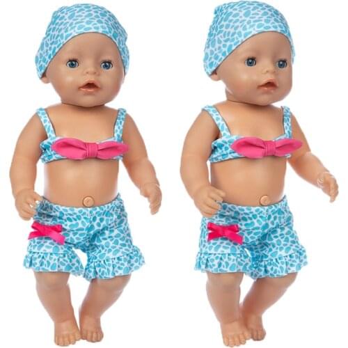 2021 Fashion Swim Suit Fit 17inch 43cm Doll Clothes Born Baby Suit For Baby Birthday Festival Gift
