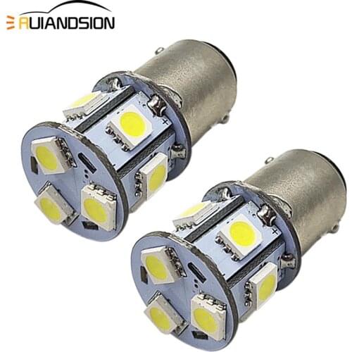 2x 2W BA15D LED Turn Singal Light Car Boat moto Reverse Brake Backup Lamp Tail Light Transparent Light Bulb DC 6V 12V 24V 6-30V