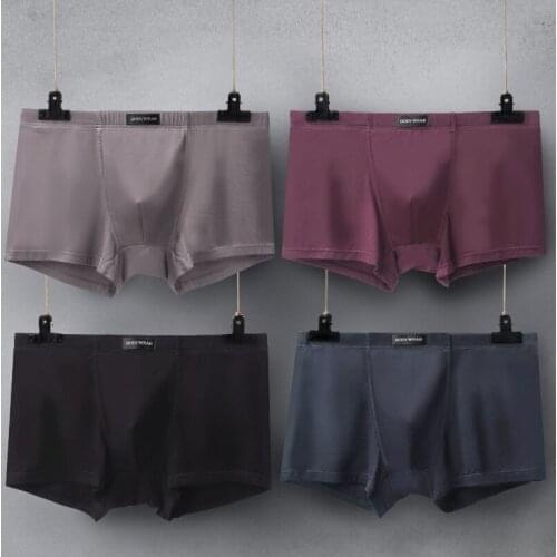 3pcs/Lot solid Color Underwear Mens cotton fiber Underwear Sexy Pure color comfortable shorts