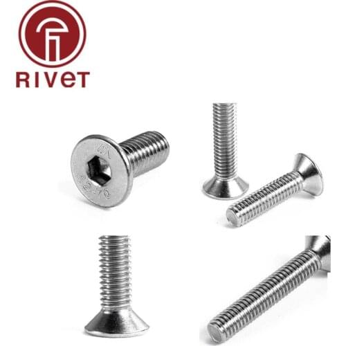 316 A4-70 DIN7991 Allen Key Head DIN7991 M12 M16 Stainless Steel 304 Hex Socket Flat Countersunk Head Screw Multi Size