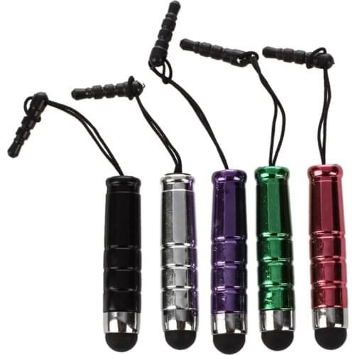 5 x Pen Mini Silver / Purple / Black / Red / Green with Adapter 3.5mm for Touch screens of Tablets and Smartphones (iPhone, iPa
