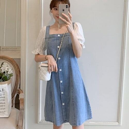 9320# Maternity Clothes Nursing Dress Summer Stylish Denim Dress for Pregnant Women Pregnancy Clothes Breastfeeding Dress