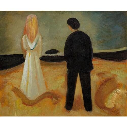 Edvard Munch Abstract Painting modern art canvas Reproduction of Two Beings (The Lonely Ones) Wall Home decor High quality
