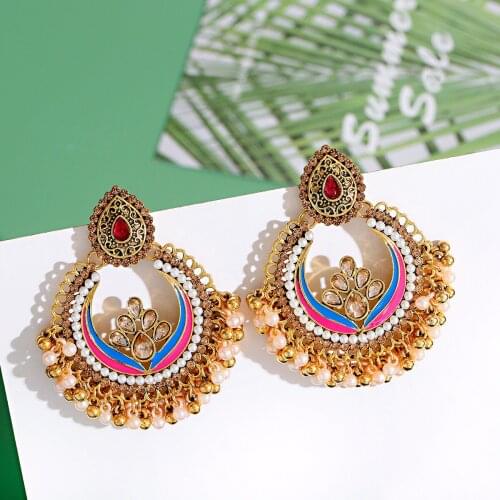 Boho Afghan Ethnic Drop Earrings For Women Pendient Gold Gyspy Silver Color Bell Ladies Indian Earring Jewelry Gift 2021