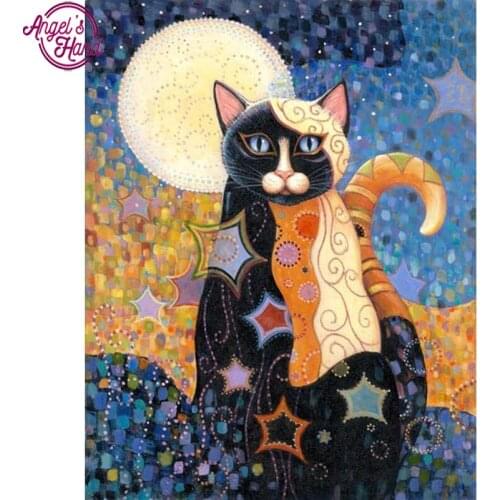 Diy diamond painting cartoon black cat square cross stitch picture rhinestone diamond embroidery handmade needlework
