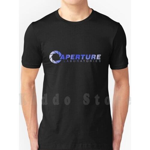 Aperture ( Blue ) T Shirt Diy Big Size 100% Cotton Aperture Aperture Labs Half Life Half Life 2 Half Life 3 Portal Portal 2