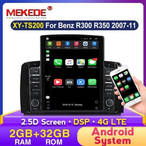 4G LTE Tesla Screen Android Car Multimedia Player for Mercedes Benz R-Class W251 R300 2005-2017 Video Navigation GPS 2 Din Dvd