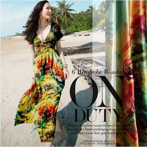 Free delivery! Highlights print silk fabrics at wholesale high-grade silk clothing cloth