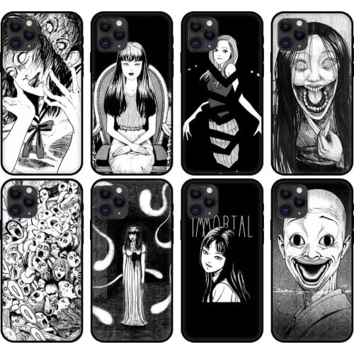 Black tpu case for iphone 5 5s se 6 6s 7 8 plus x 10 cover for iphone XR XS 11 pro MAX case Junji Ito Tees Horror