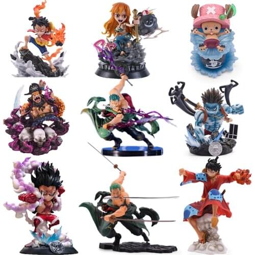 One Piece Figure Luffy Devils Fruit Flame Zoro Shanks PVC Anime Action Figures Collection Model Dolls Toy for Children toys