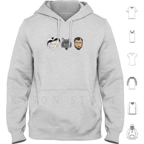 Fitz , The Fool , And Nighteyes Hoodie Long Sleeve Fitz And The Fool The Fool Farseer Fitzchivalry Farseer The Fool