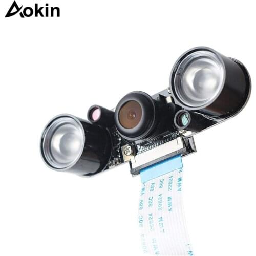 Raspberry Pi Camera Night Vision Adjustable-Focus Module 5MP HD Webcam Video Wide Angle Fisheye Lens 1080p for Raspberry Pi 3B/3