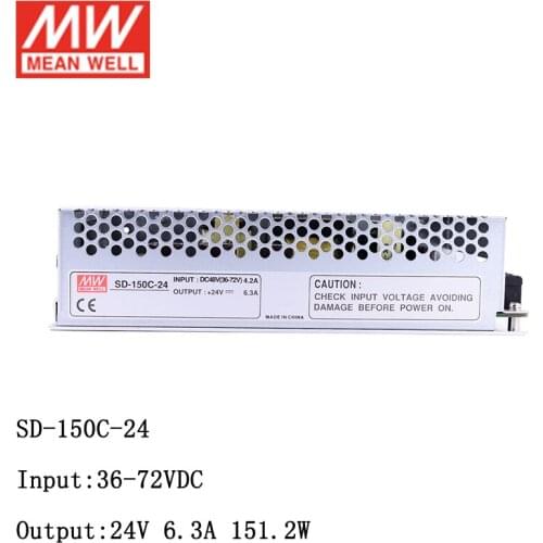 MEAN WELL SD-150C-24 36~72V DC to 24V DC 150W DC-DC Converter Switching Power Supply 48V DC to 24V DC 6.3A Converter Transformer