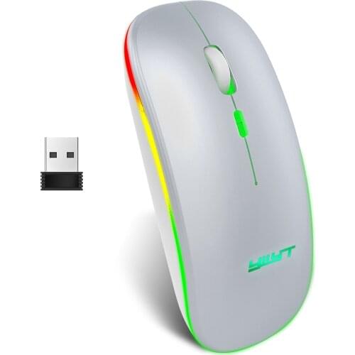 Wireless Mouse 2.4GHz USB Rechargeable Computer Mouse LED Light Backlit Silent Ergonomic Mause Gaming Mouse for Laptop PC Mice