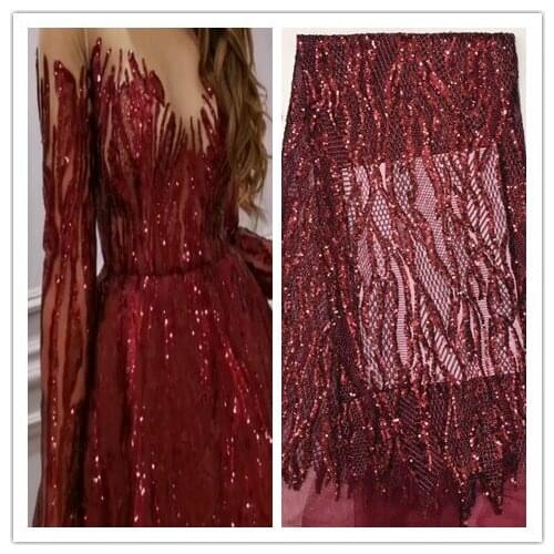 New and Unique African sequins Lace fabric J -6314 African french sequince lace fabric