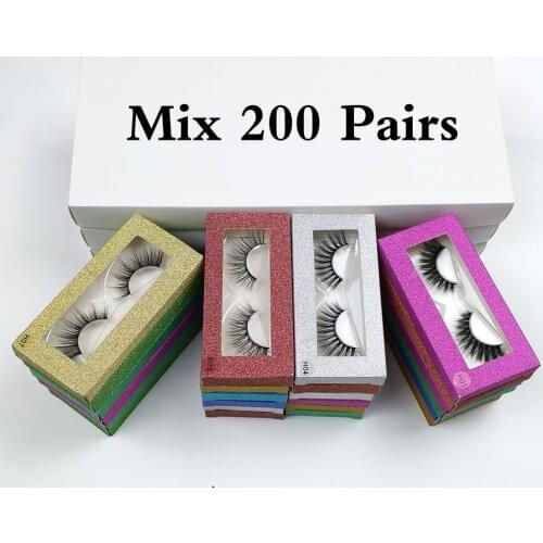 Wholesale Eyelashes 50/100/200pcs 3d Mink Lashes Natural Mink Eyelashes Wholesale False Eyelash Makeup Thick Fake Lash In Bulk