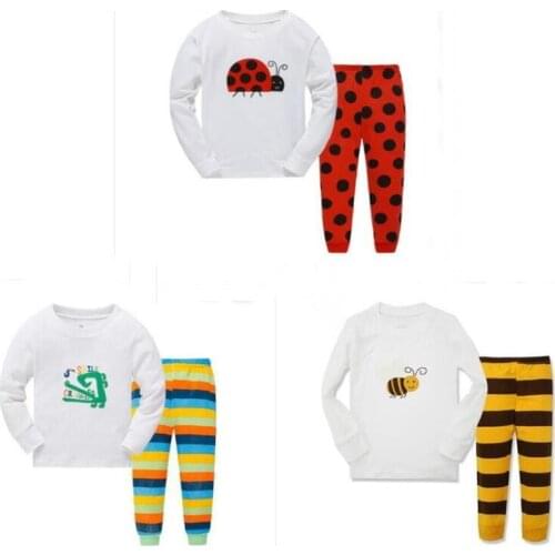Girls bee Pajamas Kids insect Sleepwear Children Crocodile Cartoon Clothing Set Baby Long Sleeve Pijamas Home Clothing for Boys