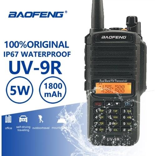 Baofeng UV-9R IP67 Waterproof Walkie Talkie Uhf Vhf Ham HF Portable Radio UV 9R Police Equipment Walky Talky Professional UV9R