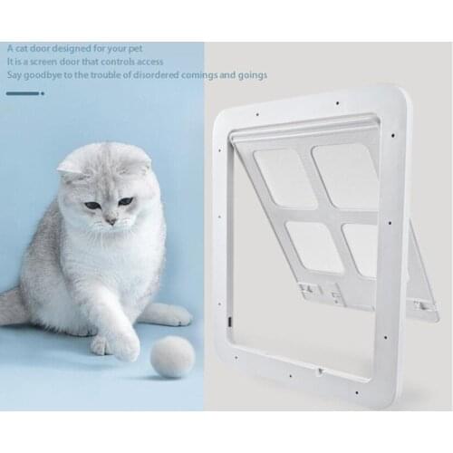 Pet Screen Door Sliding Safety Dogs Cats Automatic Flap Door Gate Foldable Plastic Pet Dog Cat Door