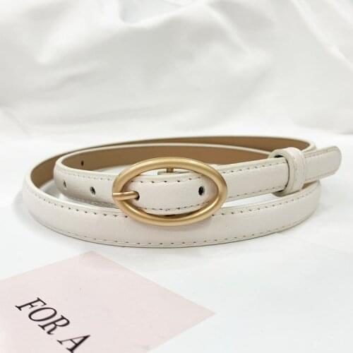 Golden Oval Pin Buckle Women Fashion Simple Ladies Trend Leather Belt for Womens New Youth Brand Belt Chain Belt Jeans