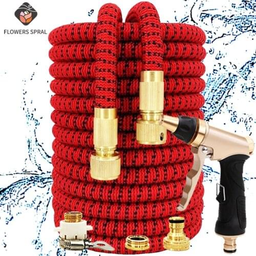 Household Garden Adjustable Hose Garden Water Gun Extensible Watering Hose Irrigation Watering Garden Sprayer High Pressure Hose