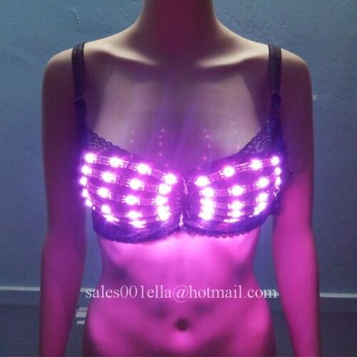 Luminous Led Bra Led Costume Party Dress Dancing Belly Dance Wear Fancy Dress For Club