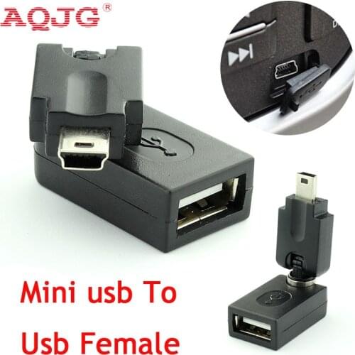 New USB 2.0 A female to Mini 5 pin male 360 Degree rotation angle Extension adapter cable connector For Car Mp3 U disk