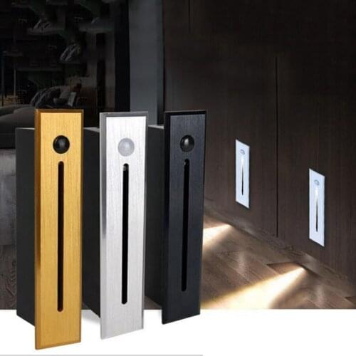 Outdoor Recessed LED Step Stair Light Waterrproof Smart Motion Sensor LED Wall Lamp Foollight Stairway Hallway Ladder Night Lamp