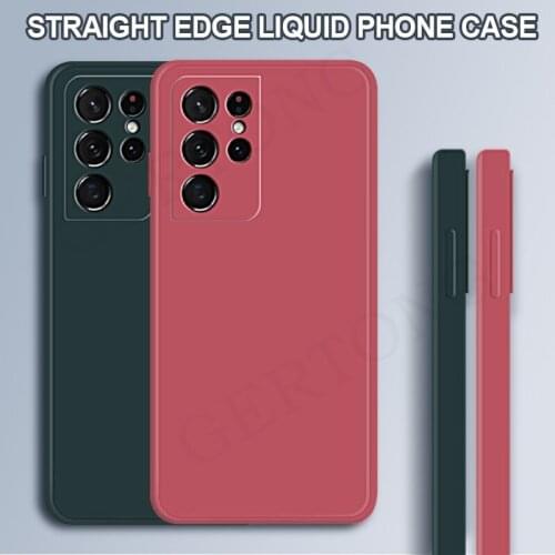 For Samsung Galaxy S21 Ultra S21 Plus S20 Ultra Plus S20 FE A 32 Ultra Thin Liquid Phone Case Cover Shockproof Protective Coque