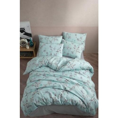 Spring Cotton Double Bed Sheet Fitted Duvet cover set
