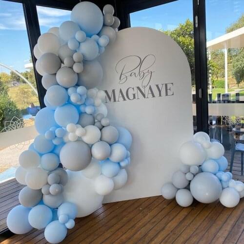 97pcs Balloon Arch Kit Garland Decorations Gray Macaroon Blue Latex Balloons Birthday Wedding Party Backdropng Graduation