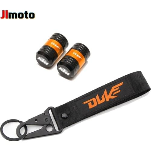 For KTM Duke 125 200 250 390 690 Motorcycle Accessories Tyre Air Port Cover Valve Wheel Stem Caps Embroidery Key Chain Keychain