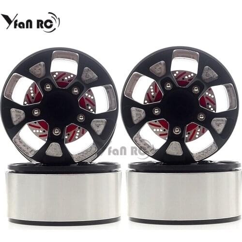 Yfan Rc 4 Pcs 2.2" Beadlock Metal Wheel Rim For 1/10 RC Crawler Car Axial SCX10 90046 Wraith RR10 Traxxas TRX-6