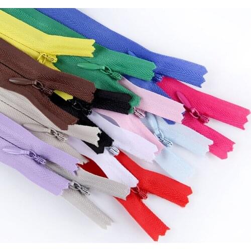 50pcs/bag 15cm 35cm 40cm 50cm 55cm 60cm Long Invisible Zippers DIY Nylon Coil Zipper For Sewing Clothes Accessory fermeture ecla