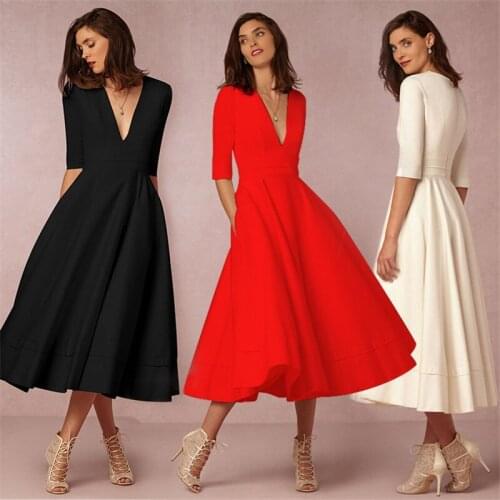 MQUEENFOX 2021 New Women Dress Sexy Deep V Dresses Vestidos Sleeve Party Long Dress Fashion Winter Dresses for Women