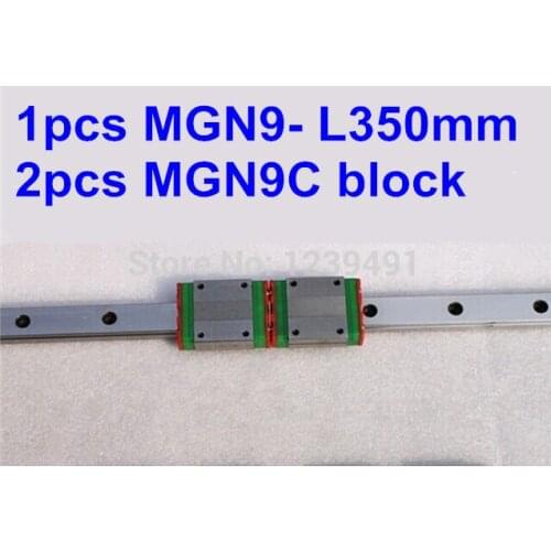 1pcs 9mm linear rail guide MGN9 350mm with 2pcs mini MGN9C linear block