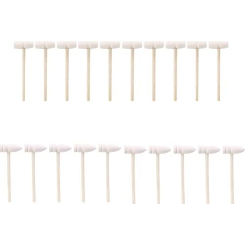 10 Pcs Wooden Hammers Toys for Chocolate Breakable Heart Mini Hammer Mallet for Chocolate Smash-able Heart Smooth Finish