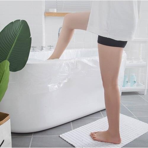 10pcs Travel Portable Disposable Bathtub Cover Bag Family Hotel Health Clean Bath Household Transparent Bath Bags